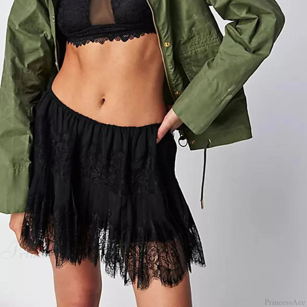 Floral Lace Tiered Slip Skirt image 1