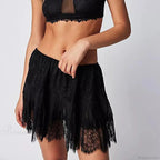 Floral Lace Tiered Slip Skirt image 2