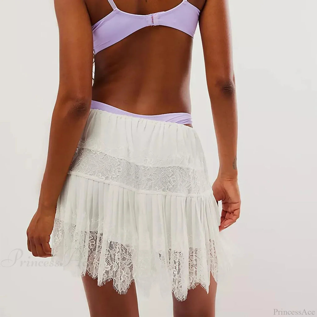Floral Lace Tiered Slip Skirt image 6