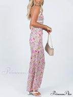 Floral Lace Trim Trendy Checkered Cropped Floral Dress image 2