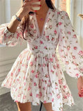 Floral Lantern-Sleeve Mini Dress image 5