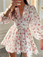 Floral Lantern-Sleeve Mini Dress image 5