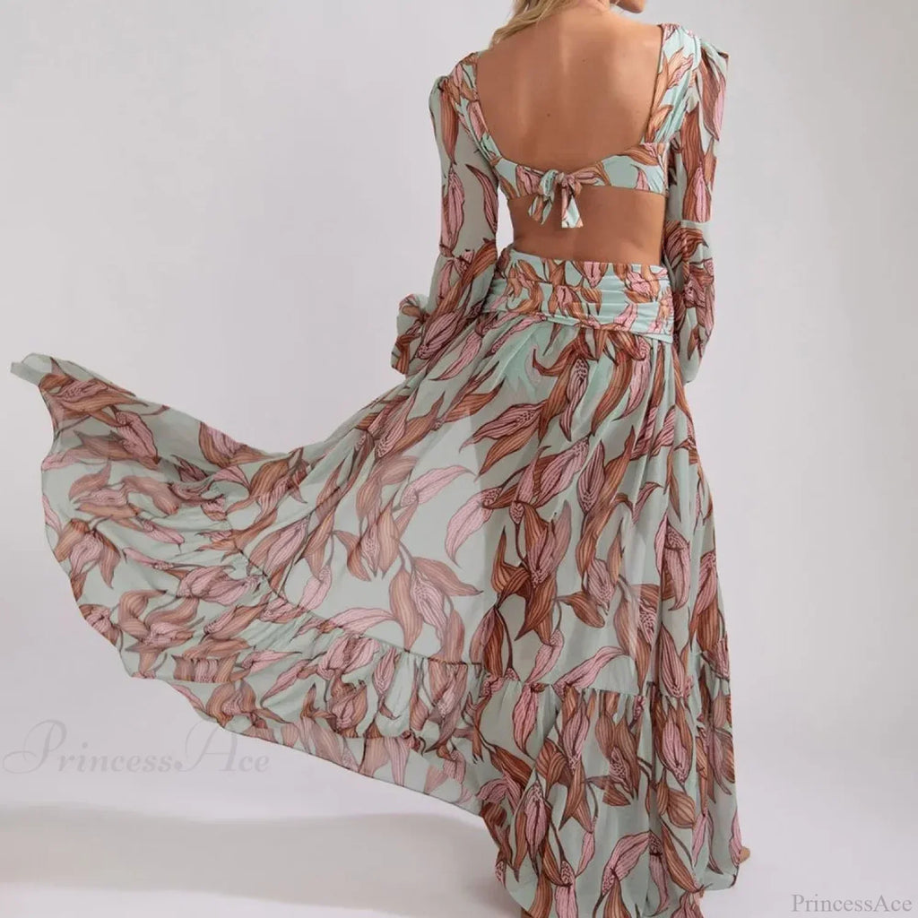 Floral Long Sleeve Beach Kimono Cover Up image 6