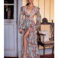 Floral Long Sleeve Beach Kimono Cover Up image 7