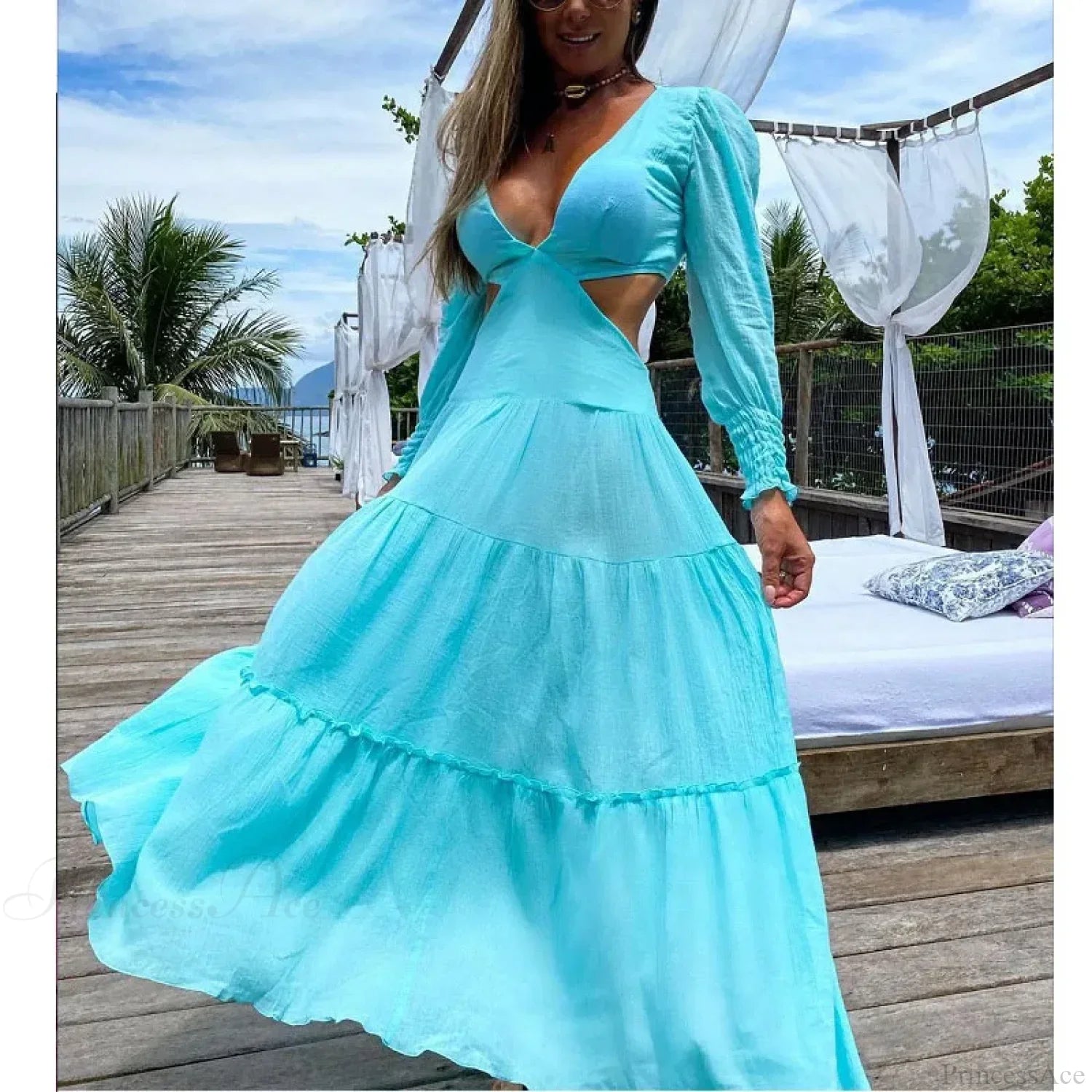 Floral Long Sleeve Beach Kimono Cover Up image 4