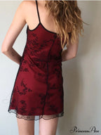Elegant Lace Embroidered Spaghetti Mini Dress image 3