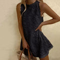 Floral Off-Shoulder Embroidery Loose Hem Floral Dress image 3