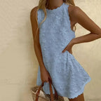 Floral Off-Shoulder Embroidery Loose Hem Floral Dress image 2