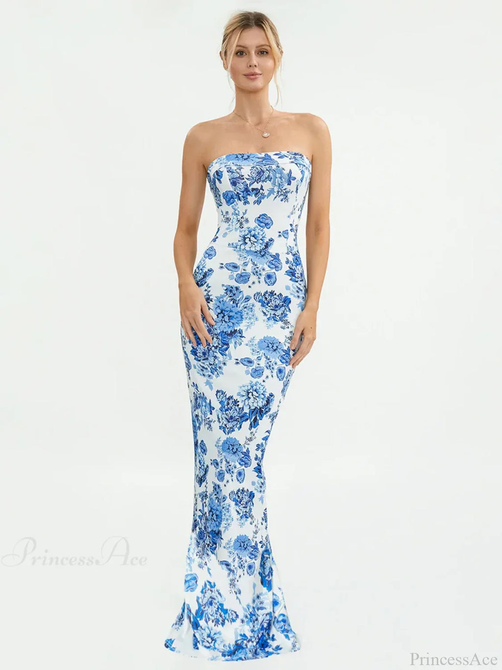 Floral Off-Shoulder Tube Bandeau Slit Bodycon Beach Holiday Floral Dress image 2