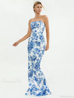 Floral Off-Shoulder Tube Bandeau Slit Bodycon Beach Holiday Floral Dress image 6