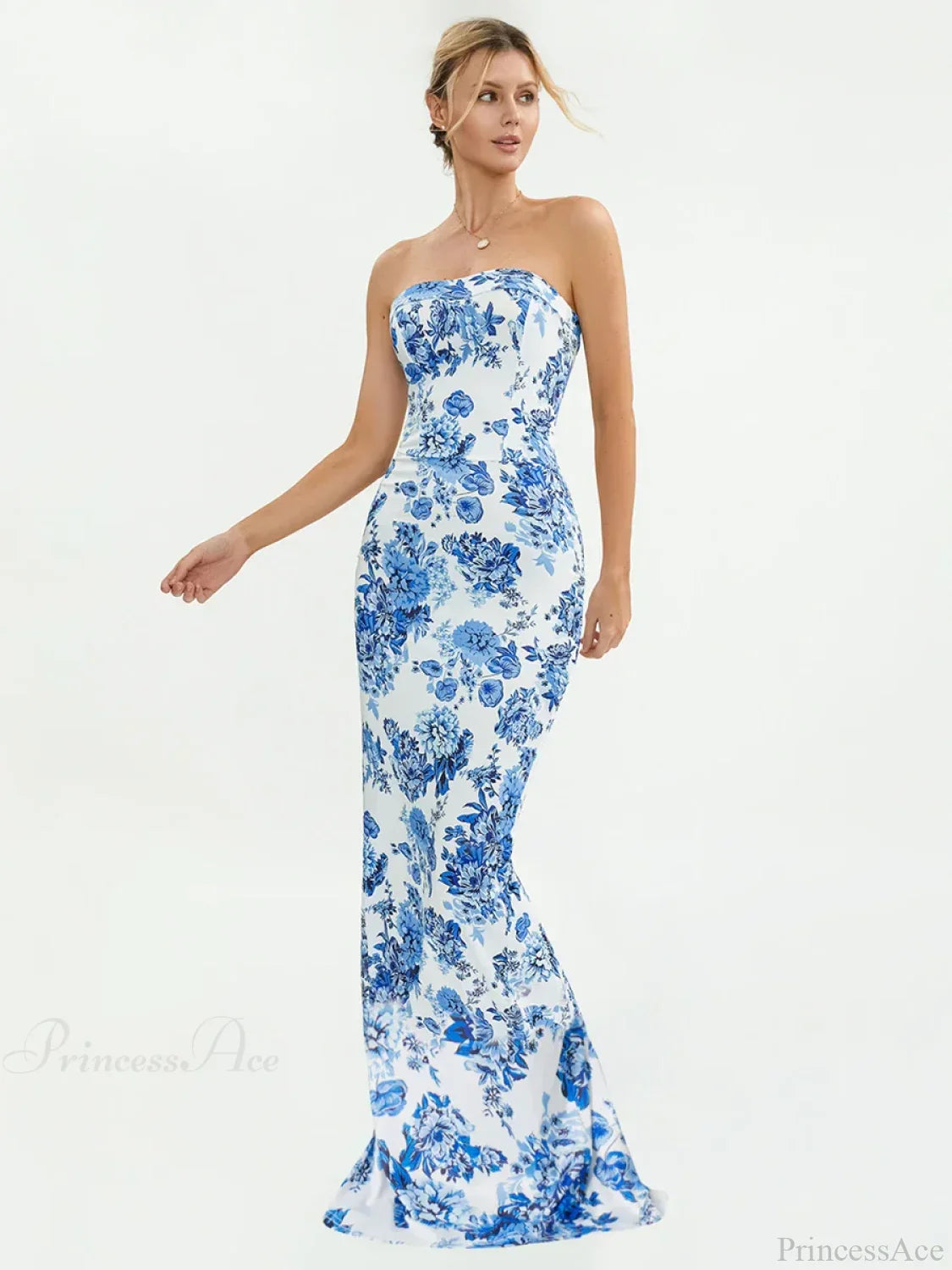 Floral Off-Shoulder Tube Bandeau Slit Bodycon Beach Holiday Floral Dress image 6