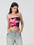 Floral Print Backless Strapless Cropped Tube Top Bandeau image 7