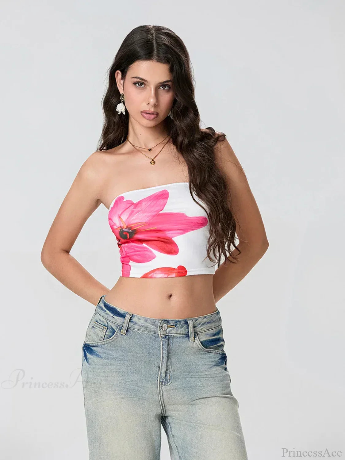 Floral Print Backless Strapless Cropped Tube Top Bandeau image 8