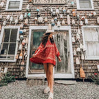 Floral Print Batwing Sleeve O-neck Summer Boho Dress image 2