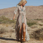 Floral Print Chiffon Boho Dress image 3