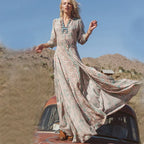Floral Print Chiffon Boho Dress image 4