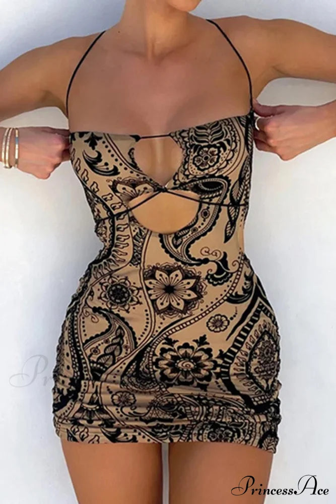 Floral Print Cutout Hip Dress Pack image 2