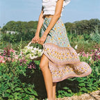 Floral Print Ethnic Beach Boho Rayon Skirt image 2