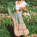 Floral Print Ethnic Beach Boho Rayon Skirt image 1