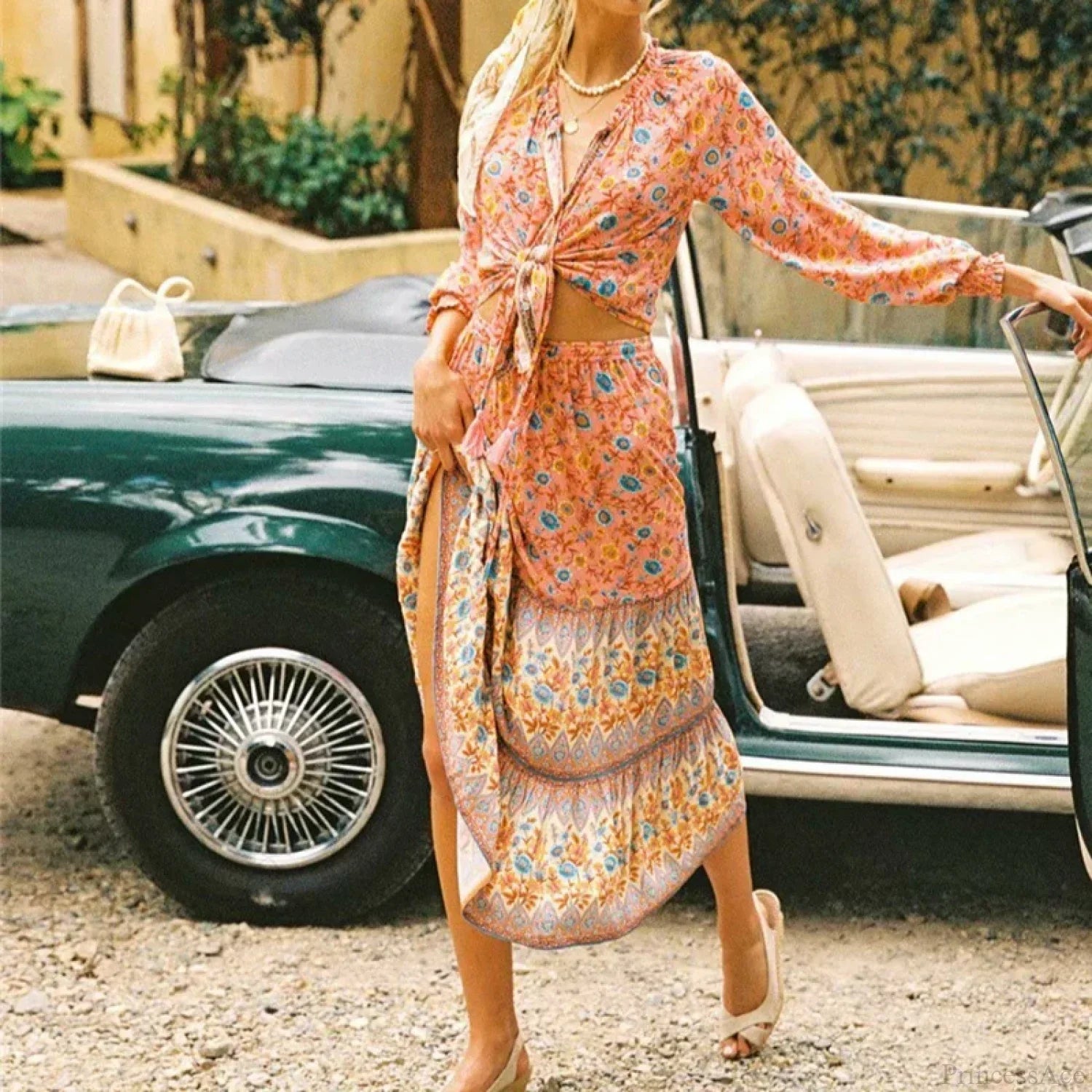 Floral Print Ethnic Beach Boho Rayon Skirt image 3