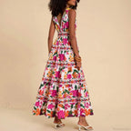 Floral Print High Waist Bohemian Beach Dress image 6