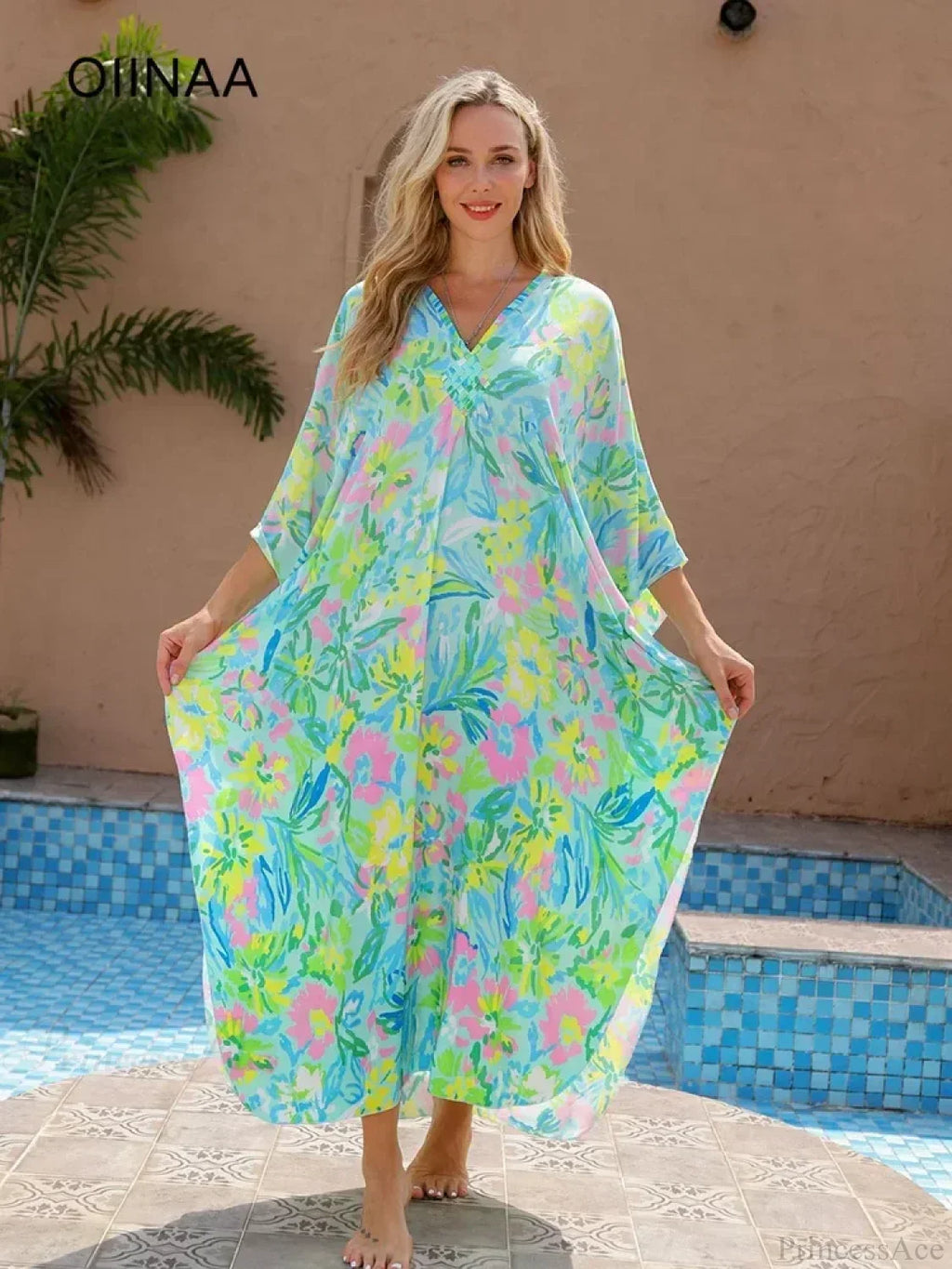 Floral Print Long Dress Cover Up image 5