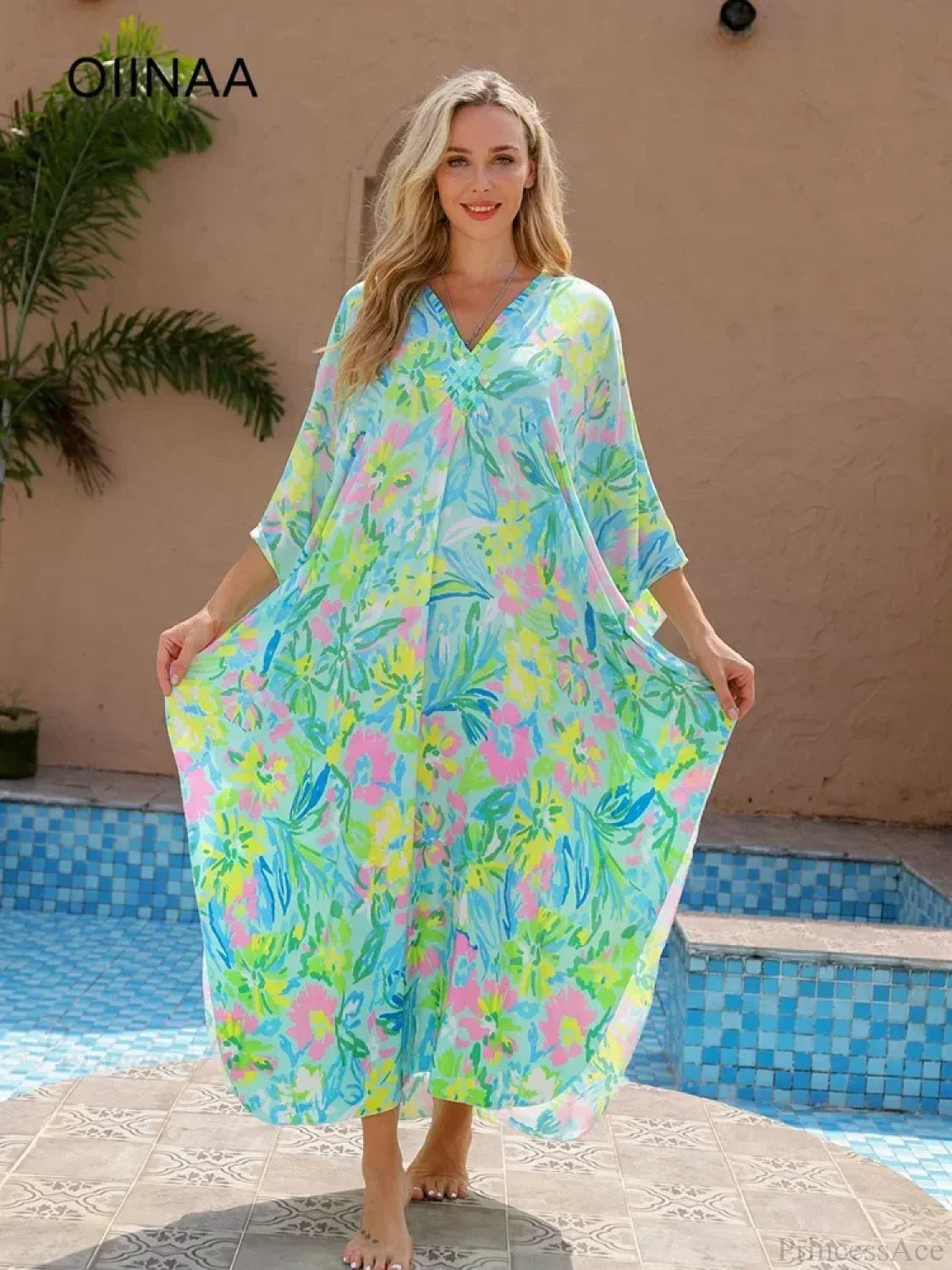 Floral Print Long Dress Cover Up image 5