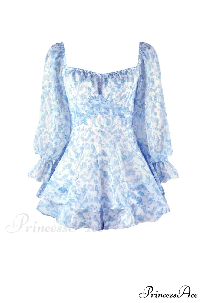 Floral Print Long Sleeve Ruffled Skirt Trousers image 4