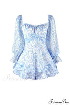 Floral Print Long Sleeve Ruffled Skirt Trousers image 4