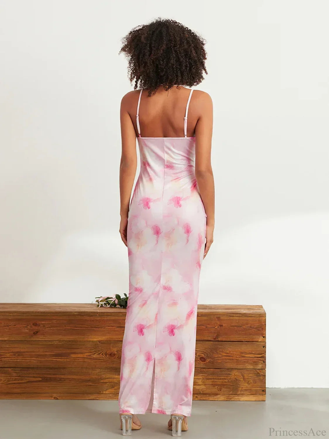 Floral Print Spaghetti Strap Bodycon Wrap Slip Sundress Floral Dress image 5