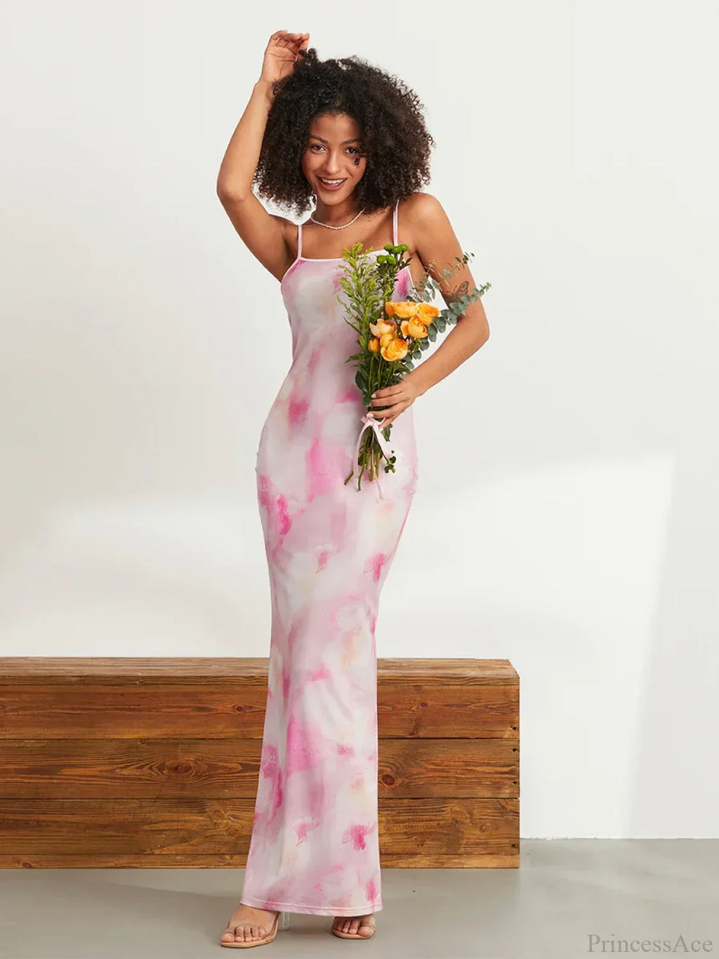 Floral Print Spaghetti Strap Bodycon Wrap Slip Sundress Floral Dress image 3