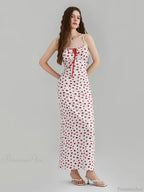 Floral Print Spaghetti Strap Ribbon Tie-Up Slip Vacation Floral Dress image 4