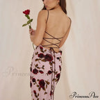 Floral Print Strappy Charming Back Tie-Up Midi Dress image 8