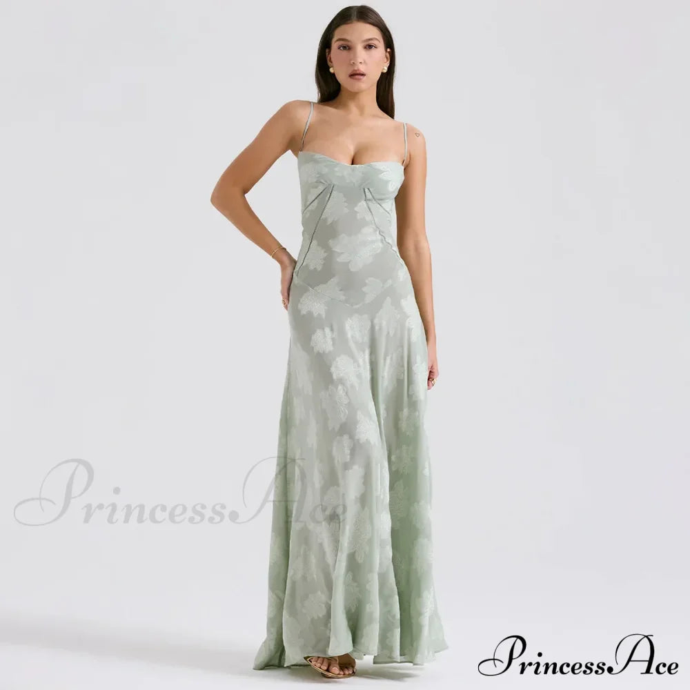 Floral Print Stylish Sheer Maxi Dress image 2