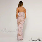 Floral Print Suspender V-neck Maxi Chic Female Beach Party Club Bodycon Dress image 2