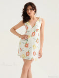Floral Print Tied Shoulder Backless Sleeveless Mini Vacation Floral Dress image 1