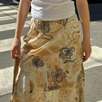 Floral Print Tiered A-Line Midi Skirt image 2