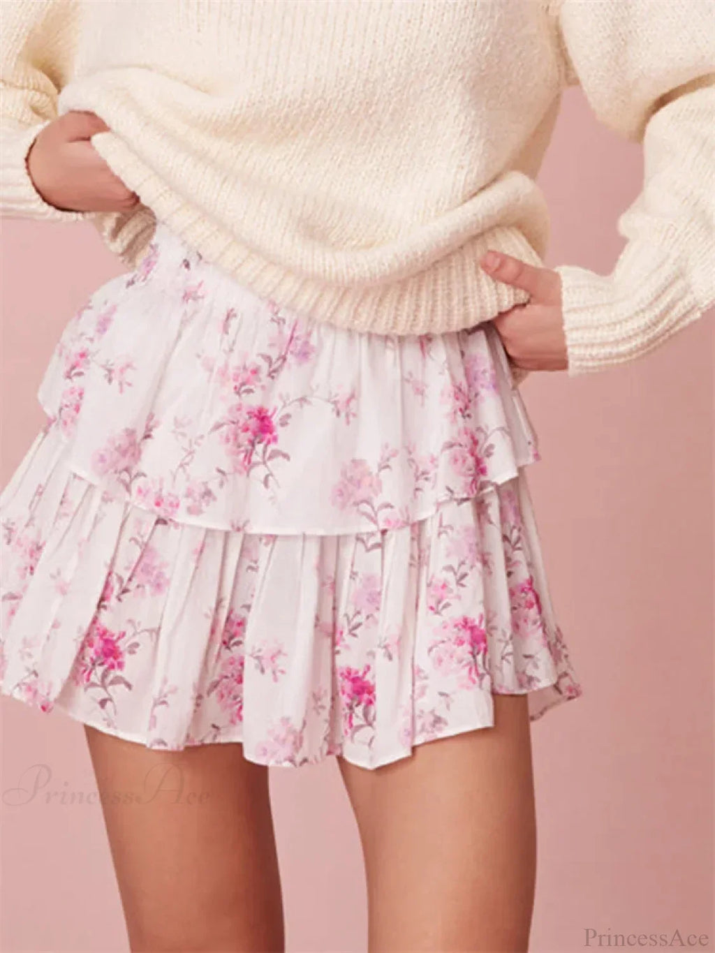 Floral Print Tiered Ruffle Skirt image 5
