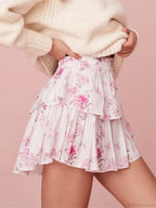 Floral Print Tiered Ruffle Skirt image 3