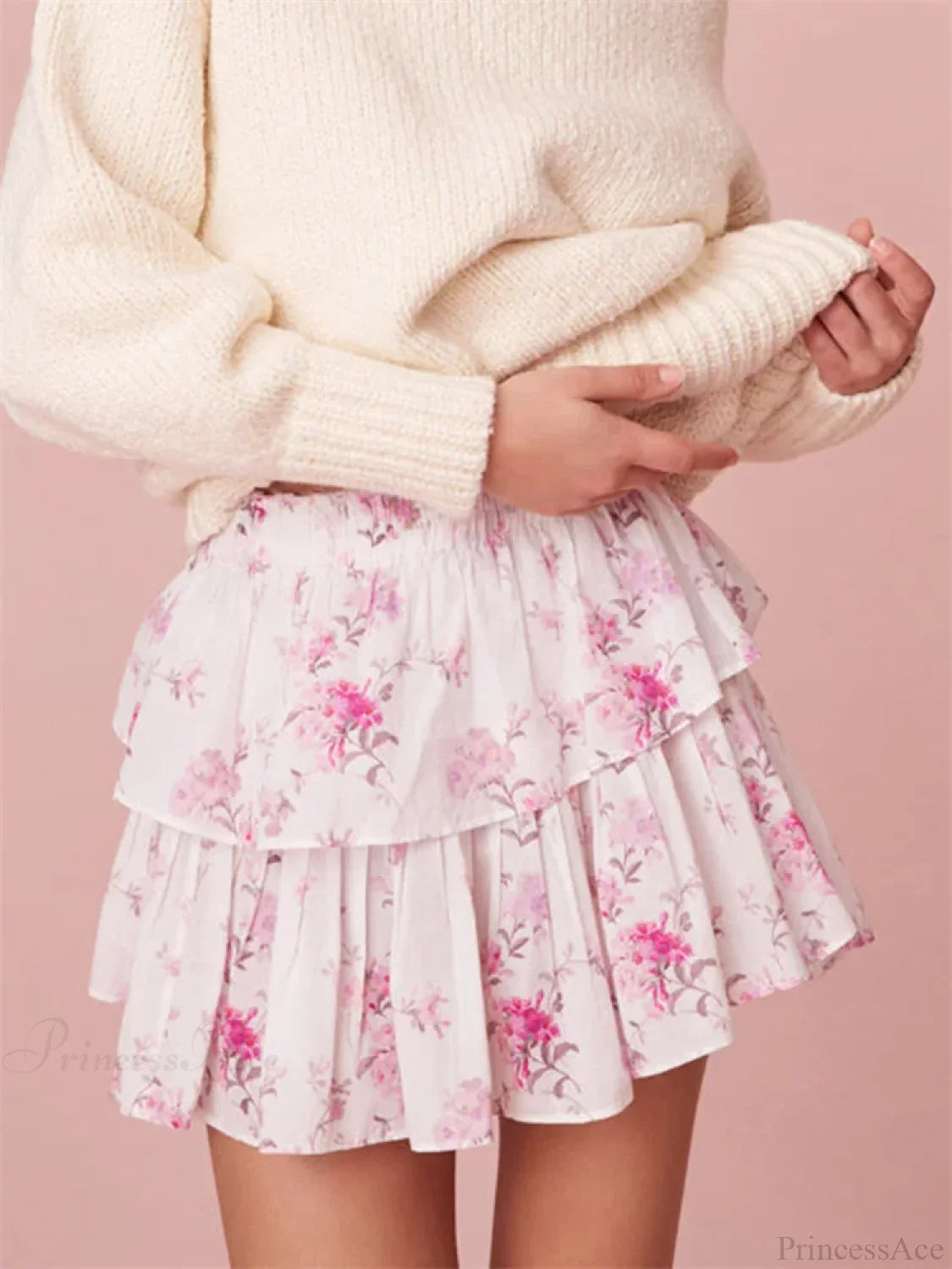 Floral Print Tiered Ruffle Skirt image 6