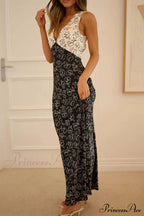 Floral Print V Neck Dress with Contrast Detail and Tie-back image 14