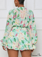 Floral Printed Puff Trendy Sleeve Midi Dress image 3