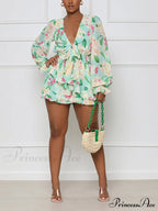 Floral Printed Puff Trendy Sleeve Midi Dress image 2