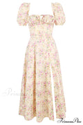 Floral Puff Sleeve Charming Boho Midi Dress image 5