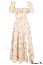 Floral Puff Sleeve Charming Boho Midi Dress image 5