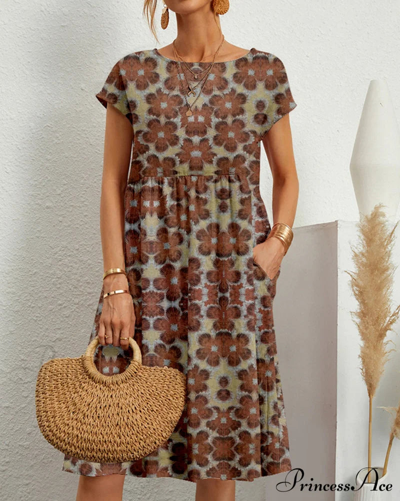 Floral Round Neck Dress image 4
