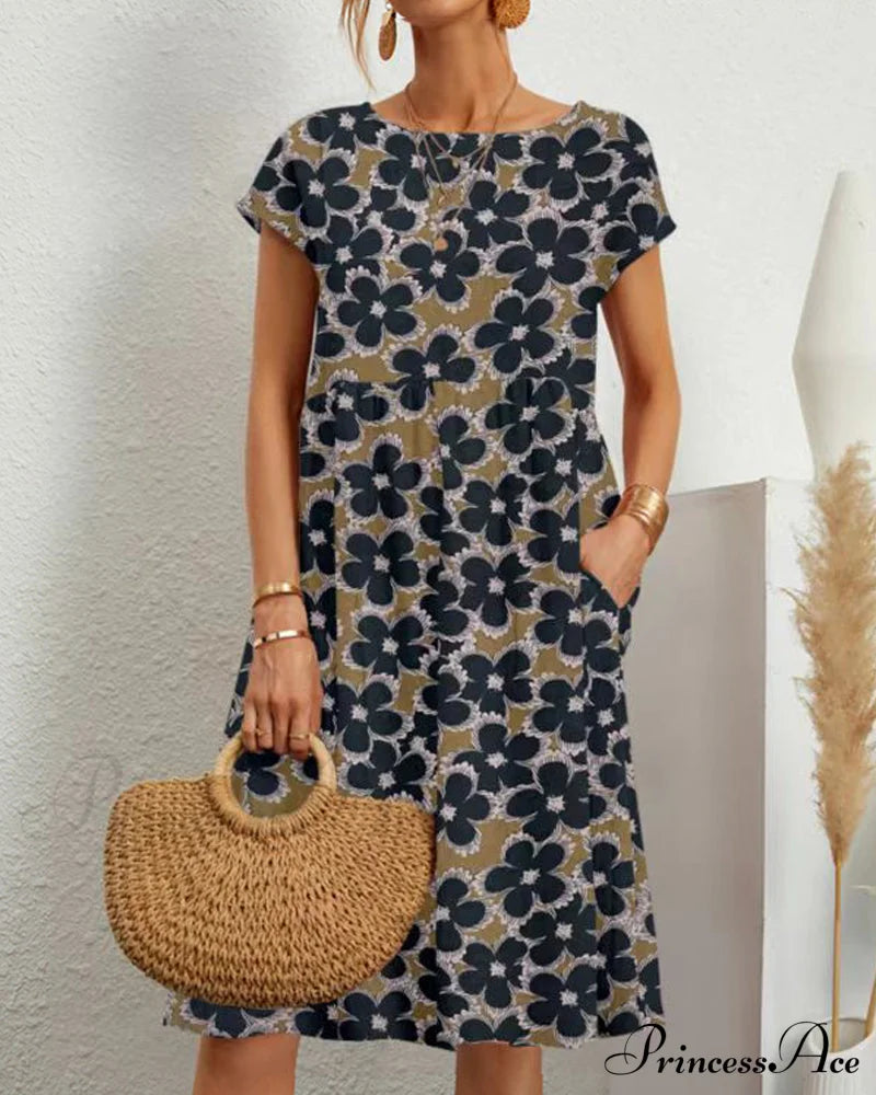 Floral Round Neck Dress image 3