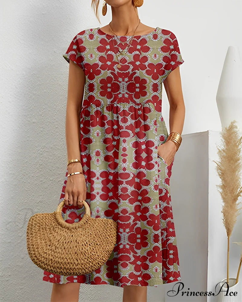 Floral Round Neck Dress image 2