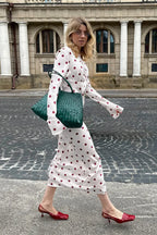 Floral Round Neck Flare Sleeve Fitted Maxi Dress image 1