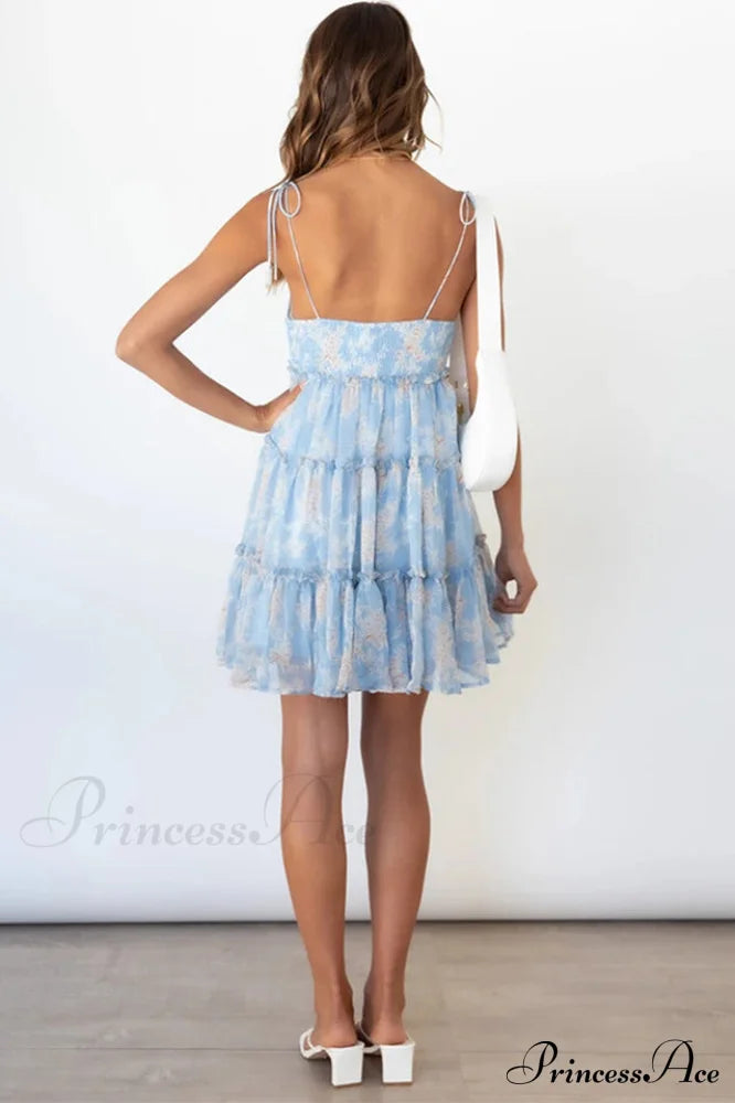 Floral Ruffled Stylish Mini Dress image 13